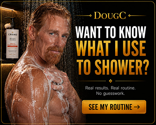 Doug showering with Cremo Body Wash