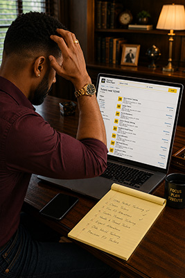A man expanding his list of local tailors after checking an additional business directory