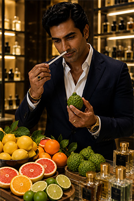 Bright citrus fragrance notes represented by bergamot, oranges, lemons, grapefruit, and limes