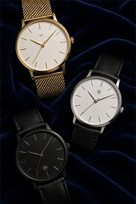 Three restrained affordable men's watches suitable for business and funerals.