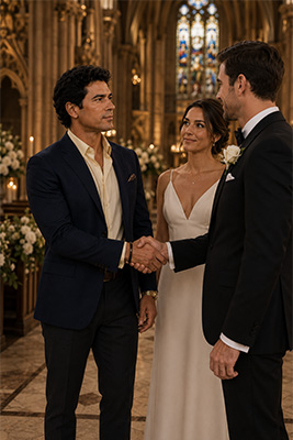 Man attending a wedding dressed according to the dress code and respecting the wishes of the bride and groom.